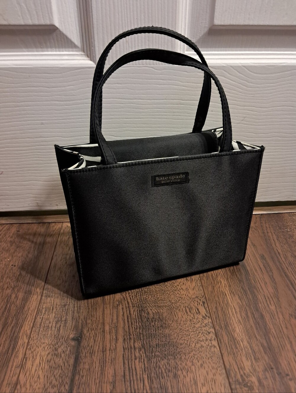 kate spade Black Satin Mini Bag with Dual Top Handles